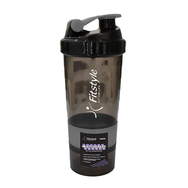 Fitstyle Multi-Shaker Bottle with Storage and Strainer Assorted Colours 500ml Pack of 1 SPT7247OB | Protein Shaker | Leakproof |BPA-Free | For All Day Training | Easily Stores Powders-Gels and Tablets | Lightweight
