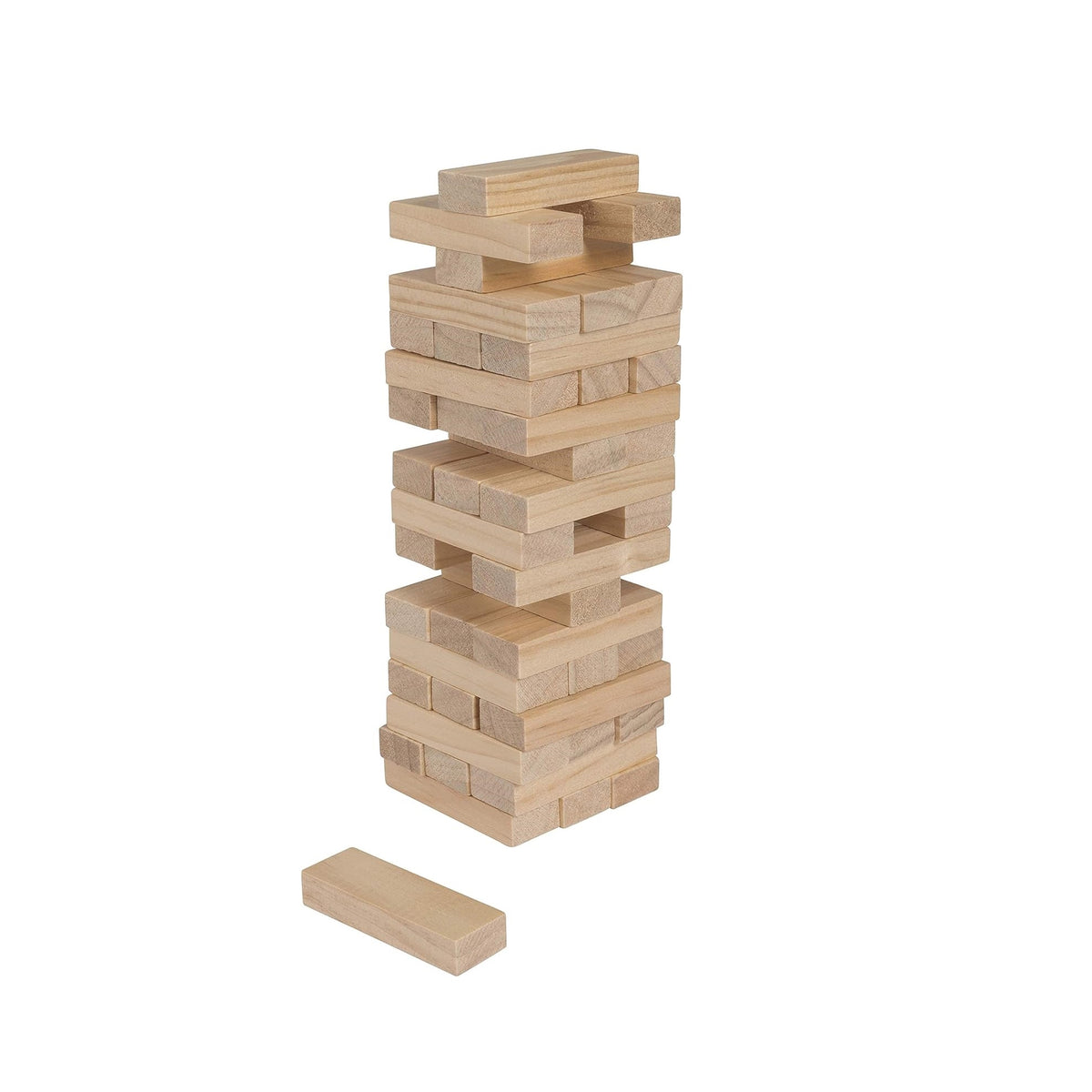 HTI Towering Blocks Game Brown 1373246 | Stacking Wooden Block Game for Kids and Family | Game Contains 45 Wooden Bricks | Fun Tumbling Tower Toy | Travel Game | Suitable For Ages 3 Plus