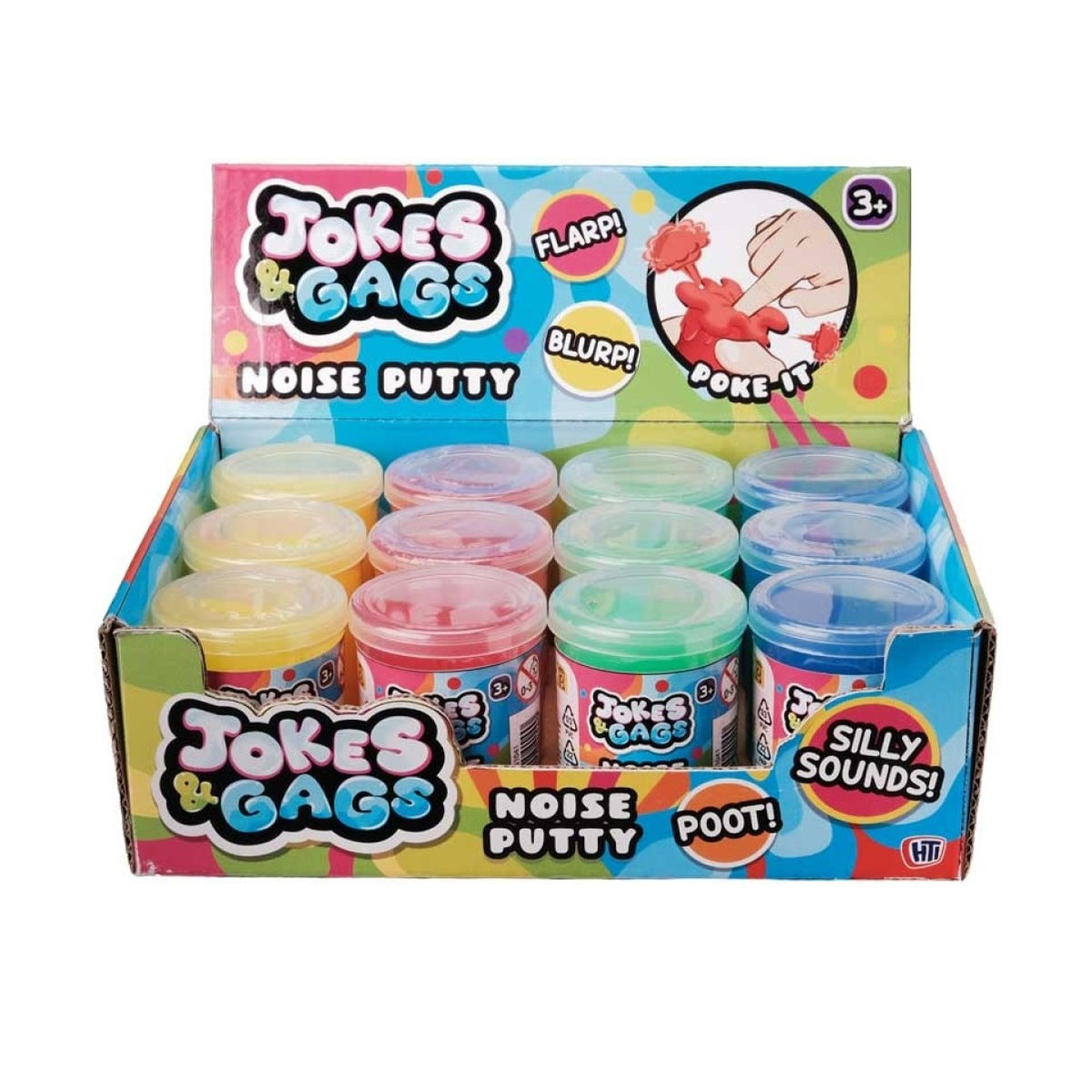 HTI Jokes and Gags Noise Putty Assorted Colours Pack of 1 1351041 | Slime Pots for Kids | Fun Toy for Children Ages 3 Plus