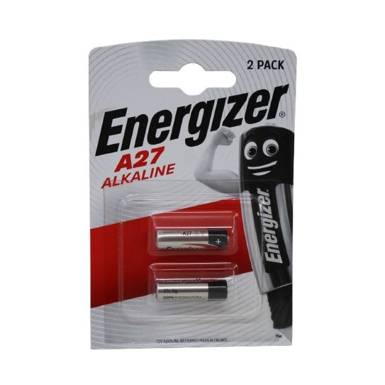 Energizer A27 Alkaline Batteries 12V Silver and Black Pack of 2 ENERE27FSB2 | Long-Lasting Power | For Remotes-Keyless Entry and Gadgets