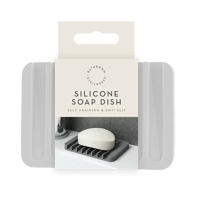 Gem Imports Silicone Soap Dish Assorted Colours Pack of 1 HOM11634 | Self Draining and Anti-Slip Bathroom Accessory | Non-Slip Bar Soap Holder for Sink-Shower and Bathtub