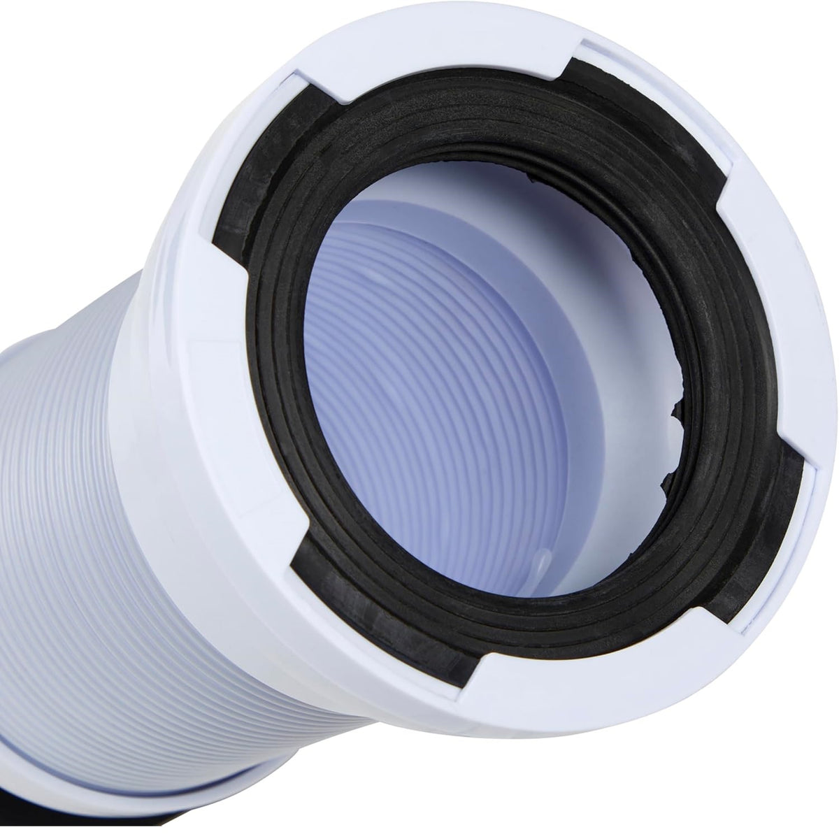 Securplumb Flexible WC Pan Connector White and Black 240mm-500mm SU8866 | Toilet Waste Pipe Fitting | Adjustable Plumbing Connector
