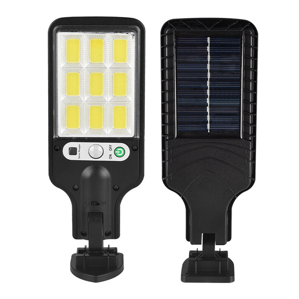 Kingavon 108 COB olar Security Wall Light Black SL230 | Solar Panel | Weatherproof | Rechargeable | 8 Hours on a Full Charge | Motion Detection | 200 Lumens