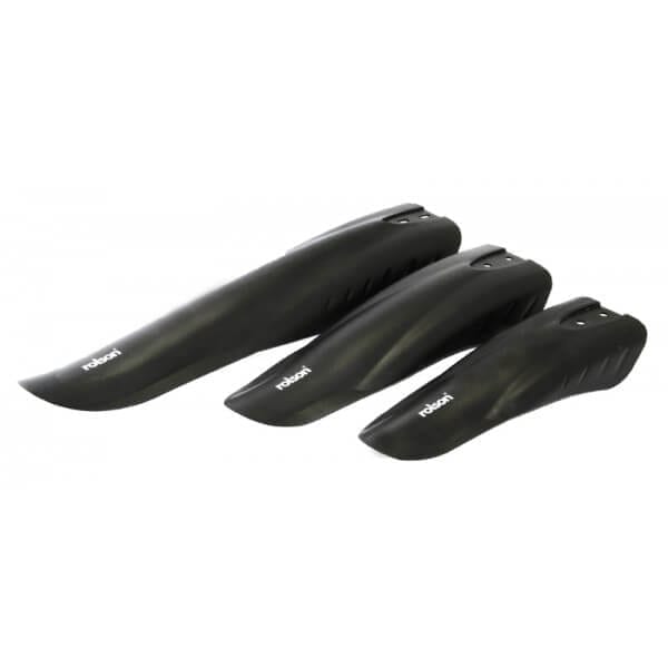 Rolson Bike Front and Rear Mud Guard Black 43229 | Suitable for Wheel Size 24-26-Inch | Supplied with Fixing Brackets