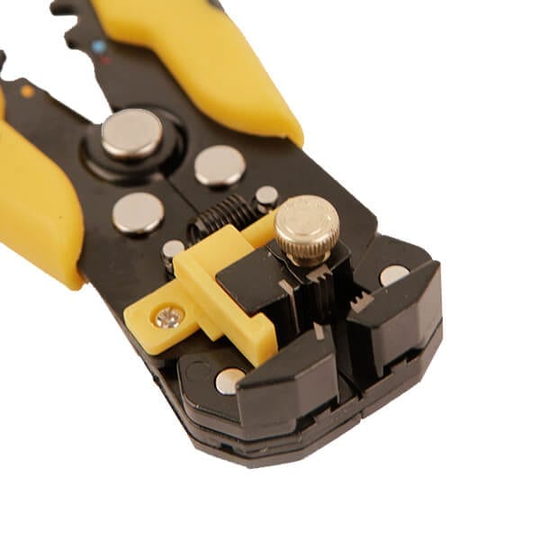 Rolson Automatic Wire Stripper and Crimper Black and Yellow 210mm 20854 | Self Adjusting with Cushion Grips | For Stripping Wires and Insulation and Crimping Insulated and Non Insulated Terminals | Wire Stripping Range 0.5mm to 6mm | Carbon Steel Blades