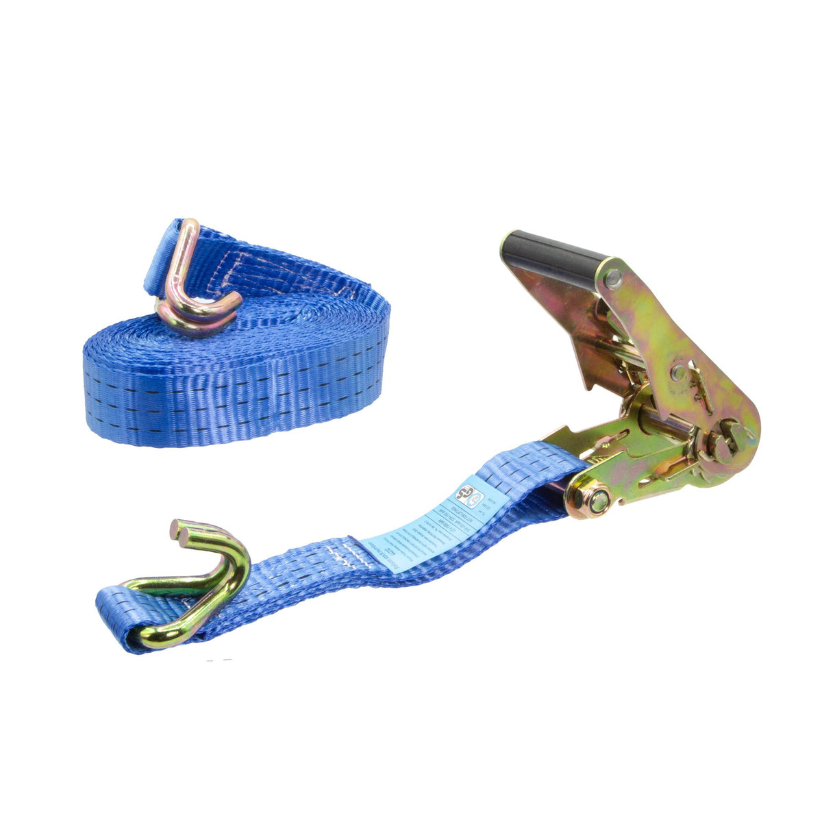 Rolson Ratchet Tie Down Blue 6Mtr x 38mm 44232 | Claw Hook and Buckle | 1500Kg Safe Working Load | 3000Kg Breaking Capacity
