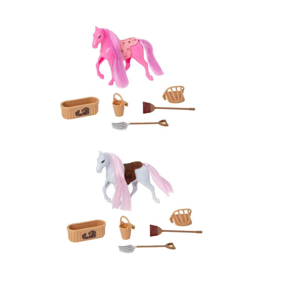 HTI Magical Kingdom Perfect Pony Toy Set Assorted Colours Pack of 1 1351077 | Horse Toy for Kids Age 3 Plus