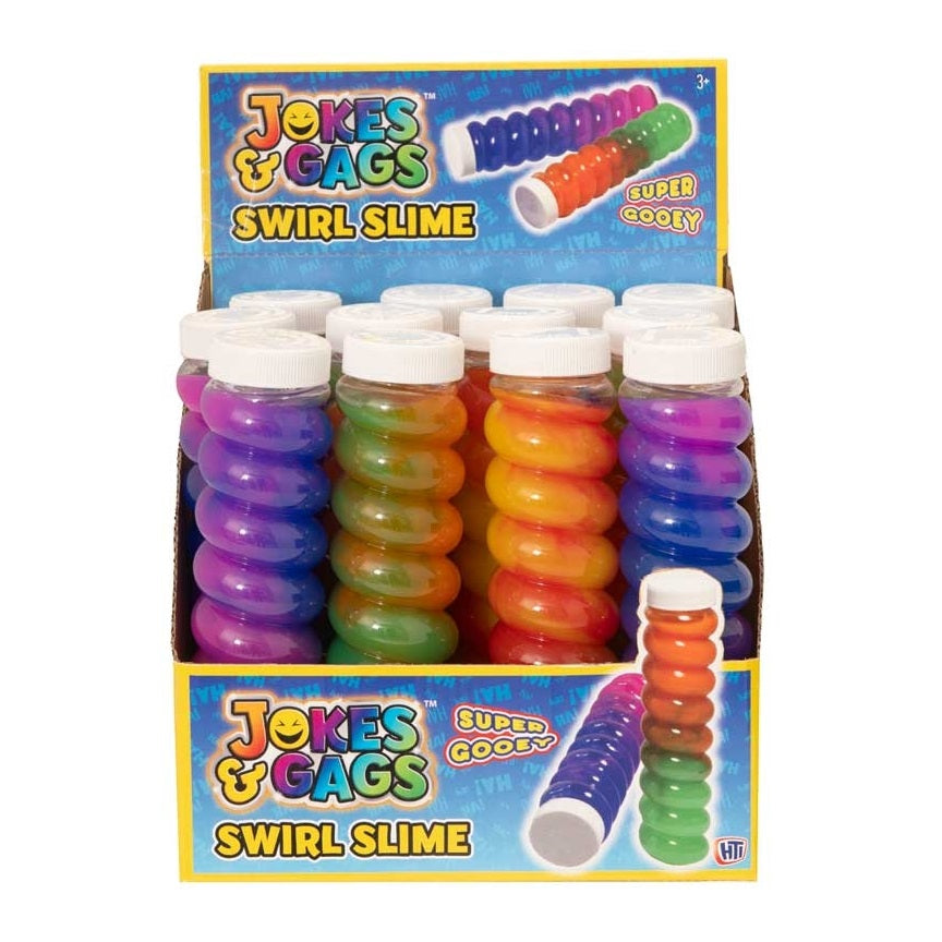 HTI Jokes and Gags Swirl Slime Assorted Colours Pack of 1 1376671 | Super Gooey Colourful Slime Toy for Kids | Fun Sensory Toy for Ages 3 Plus