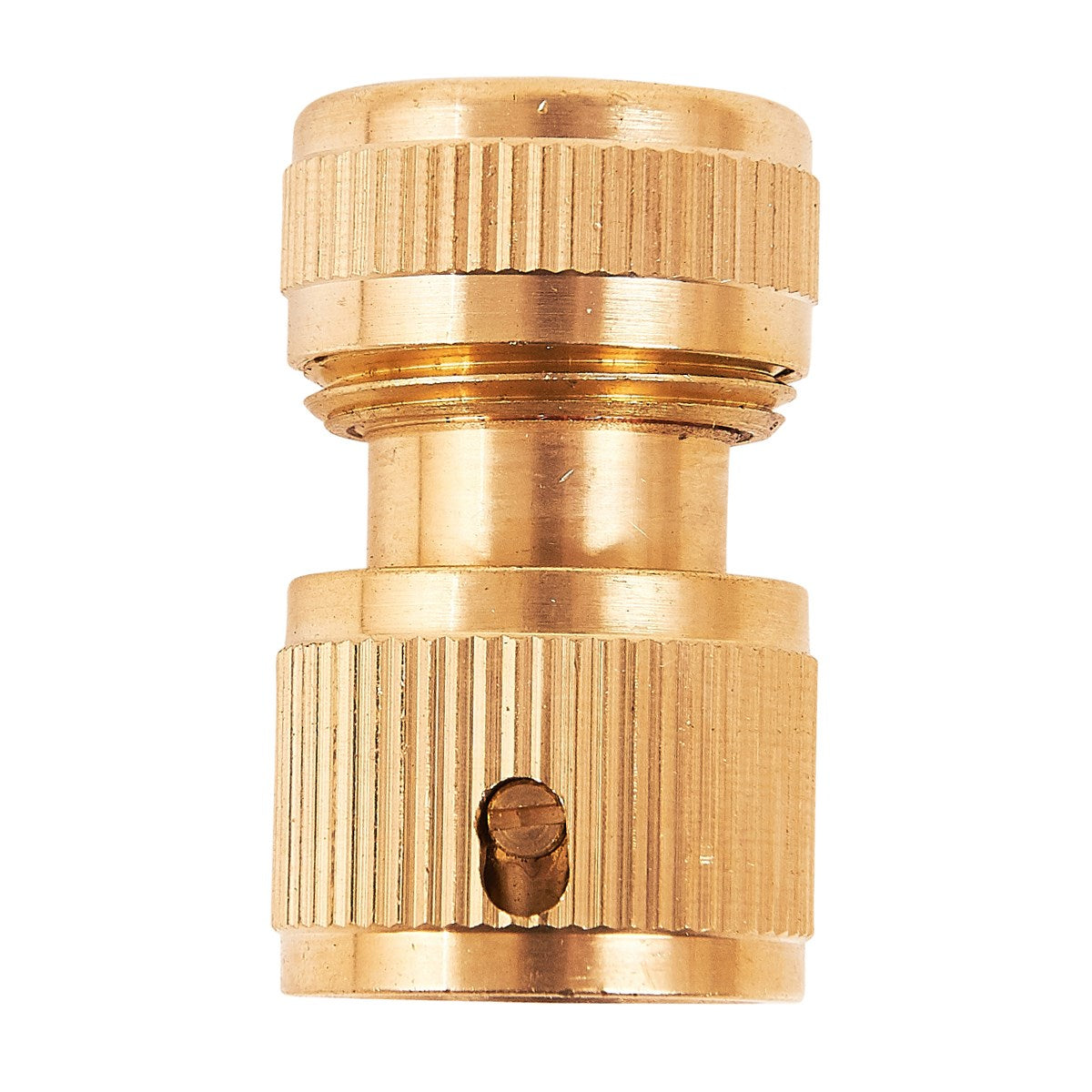 Amtech Hose Connector Brass Plated 1-2-Inch U2517 | Weatherproof Solid Brass Construction | With Auto Stop