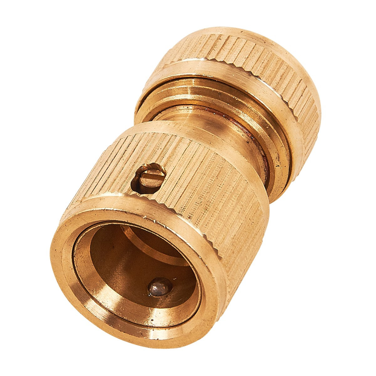 Amtech Hose Connector Brass Plated 1-2-Inch U2517 | Weatherproof Solid Brass Construction | With Auto Stop