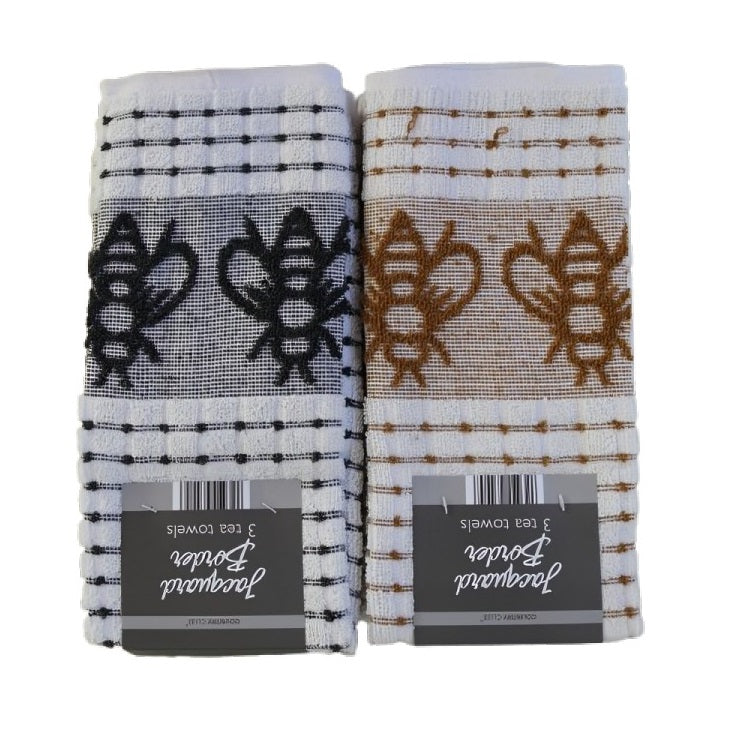 Country Club Jacquard Border Kitchen Towels Assorted Pack of 3 KTS234965