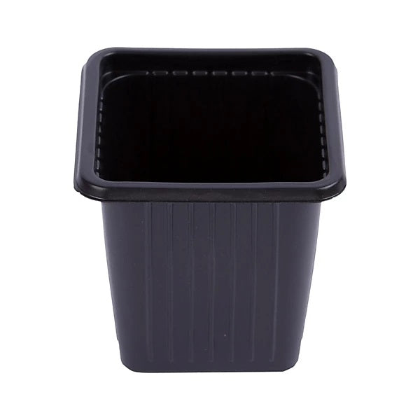 Green Blade Plastic Plant Pots Black 7cm x 7cm x 8cm PP110 | Pots with 4 Drainage Holes | Lightweight Garden Seedling and Propagation Containers