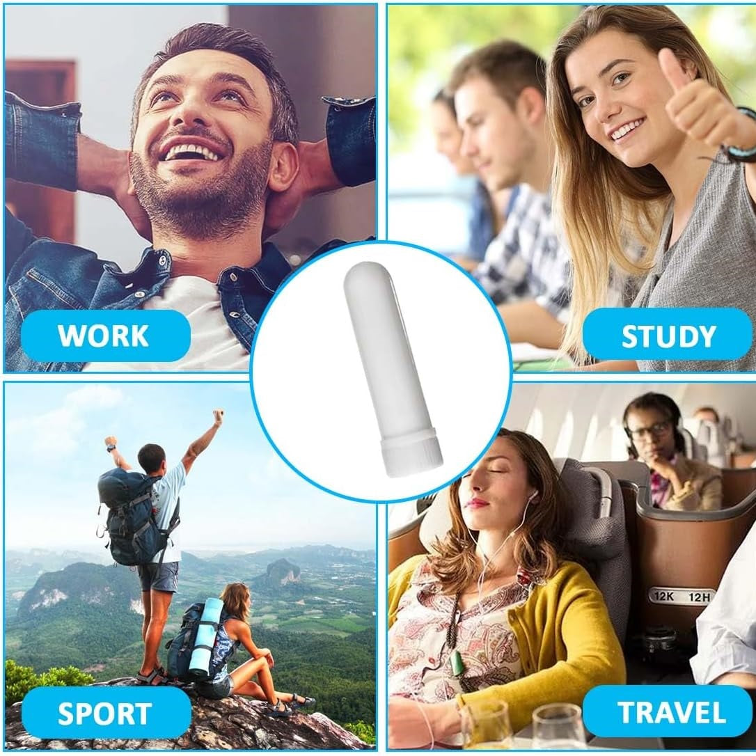 Nuage Vapour Inhaler White Pack of 2 NUA1181 | Menthol-Camphor and Eucalyptus Oil | Easy Breathe Nasal Stick | For Cool and Clear Breathing Relief