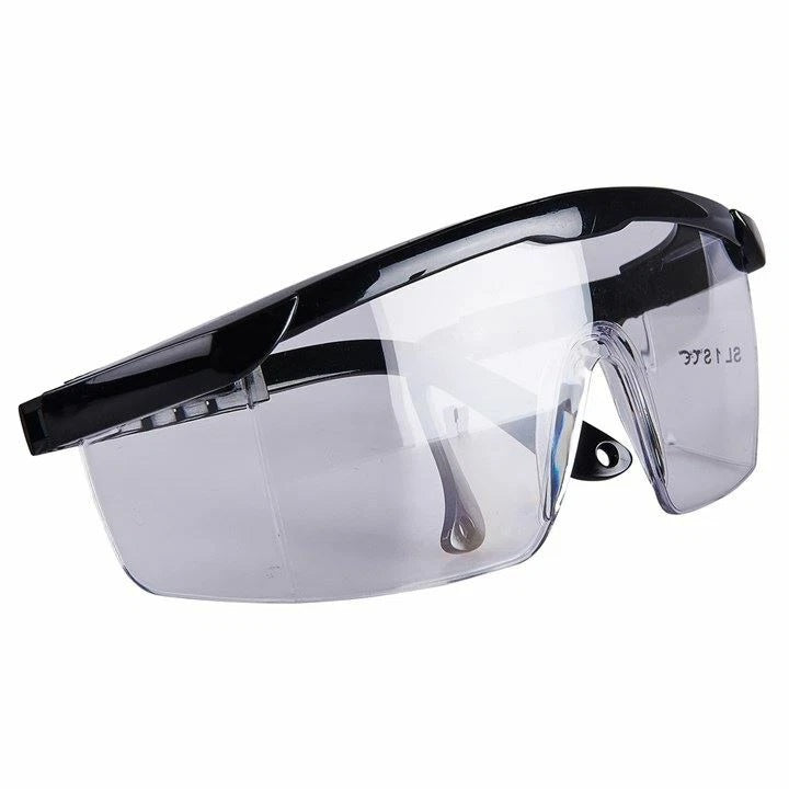 Amtech Safety Glasses Clear A3563 | Polycarbonate for High Impact Resistance | Adjustable Side Frame For Comfort