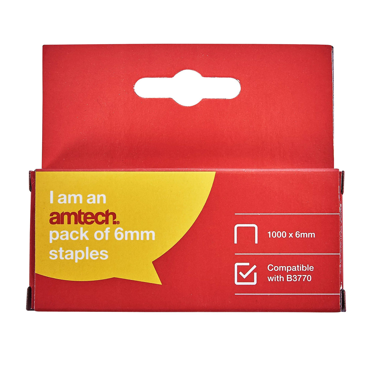 Amtech Staples Pins Silver 6mm Pack of 1000 B3771
