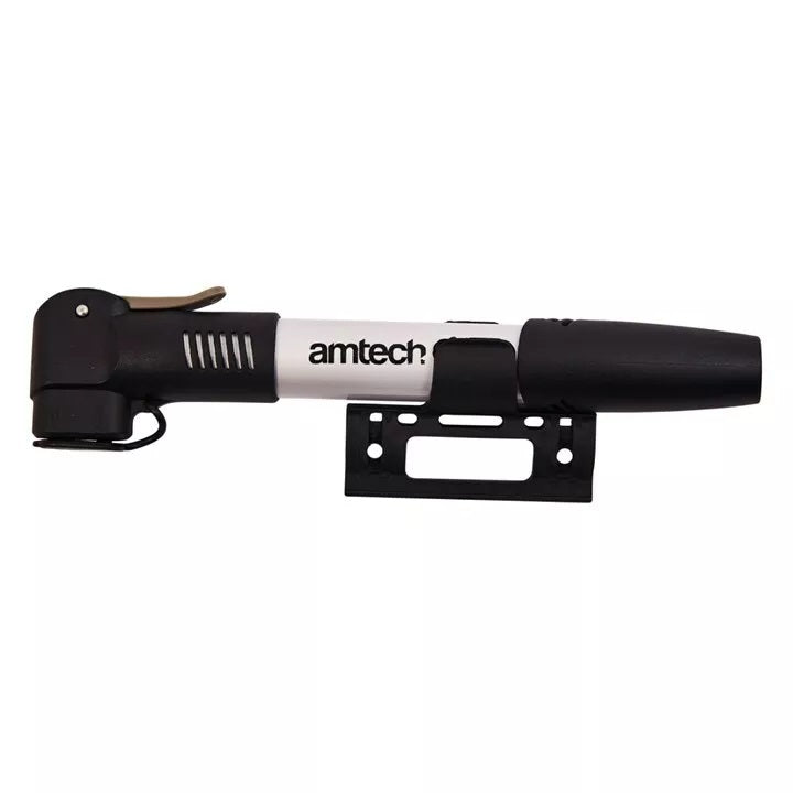 Amtech Lightweight Aluminium Hand Bicycle Air Pump Black and Silver S1805