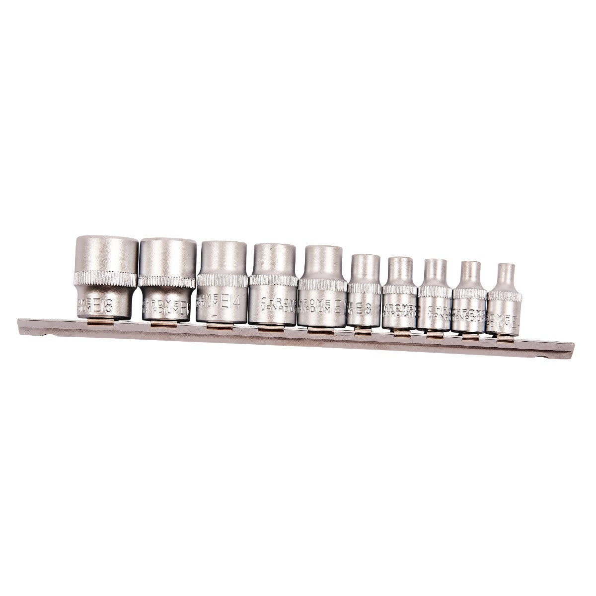 Amtech Female Torx Socket Set Satin Chrome Vanadium Steel Pack of 10 I8250 | Includes Both 1-4-Inch and 3-8-Inch Drives