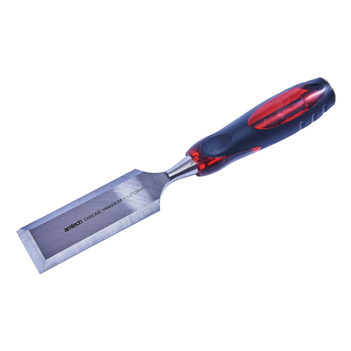 Amtech Wood Chisel with Soft Grip Black and Red 1-1-2-Inch E0550