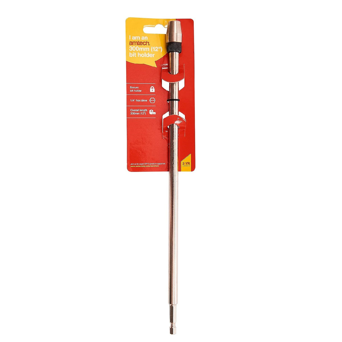 Amtech Quick Release Bit Holder Assorted 12-Inch L2235 | Secure Bit Holder | 1/4-Inch Hex Drive
