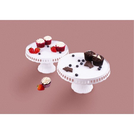 RSW Coco and Gray Party Decorative Round Cake Stand White 15cm x 20cm AM2701 | Pedestal Display for Cakes-Cupcakes and Desserts