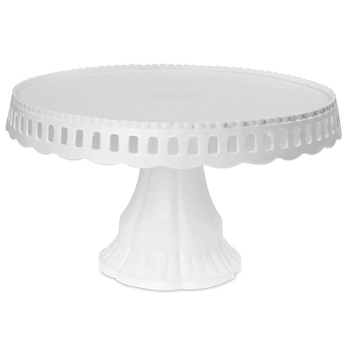 RSW Coco and Gray Party Decorative Round Cake Stand White 15cm x 20cm AM2701 | Pedestal Display for Cakes-Cupcakes and Desserts