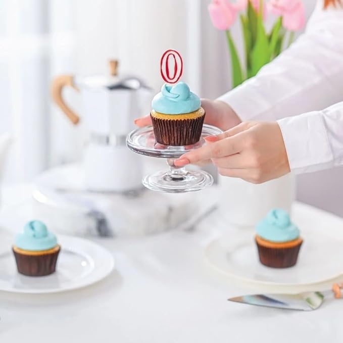 Unique Party Red Outline Birthday Candle Number 0 White and Red 2.75-Inch 360-0 | Ideal for Cakes and Cupcakes | For Birthdays Anniversaries and Other Special Occasions