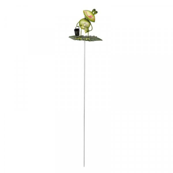 Flamboya Frog Loony Stakes Green 50cm 5031010 | Fun and Colourful Border Stake | Enhances Flowerbeds Borders and Pots