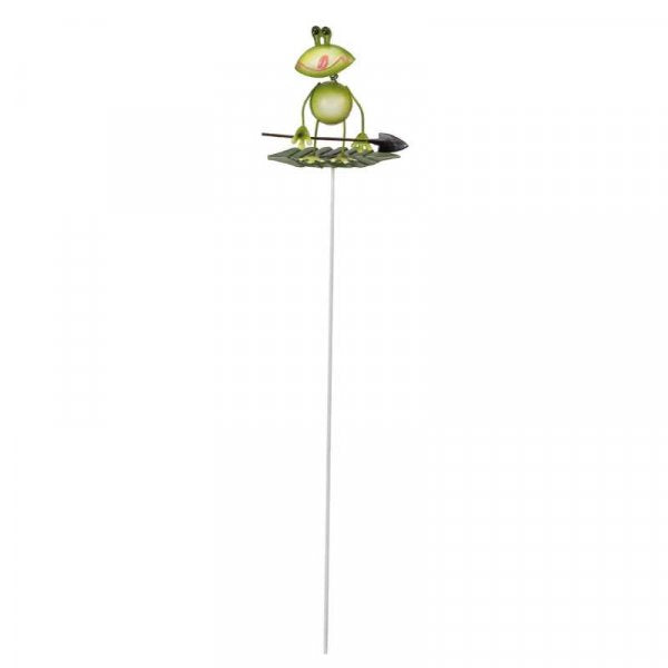 Flamboya Frog Loony Stakes Green 50cm 5031010 | Fun and Colourful Border Stake | Enhances Flowerbeds Borders and Pots