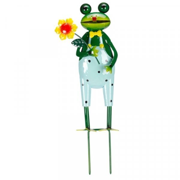Flamboya Fun Frog Stakes Assorted 38cm x 13cm 5030359 | Fun and Colourful Border Stake | Enhances Flowerbeds Borders and Pots
