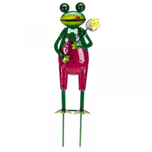 Flamboya Fun Frog Stakes Assorted 38cm x 13cm 5030359 | Fun and Colourful Border Stake | Enhances Flowerbeds Borders and Pots