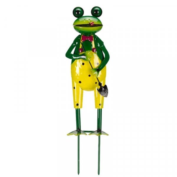 Flamboya Fun Frog Stakes Assorted 38cm x 13cm 5030359 | Fun and Colourful Border Stake | Enhances Flowerbeds Borders and Pots