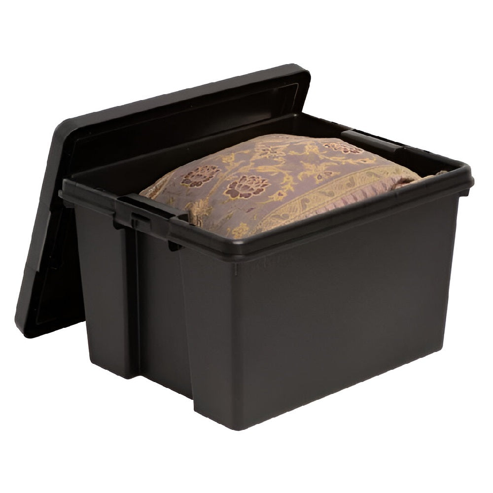 Wham Heavy Duty Box and Lid Black 45Ltr 39cm x 49cm x 32cm Z445140 | Durable | Strong | Resists High Impact Damage | Holes for Security Tie Wraps