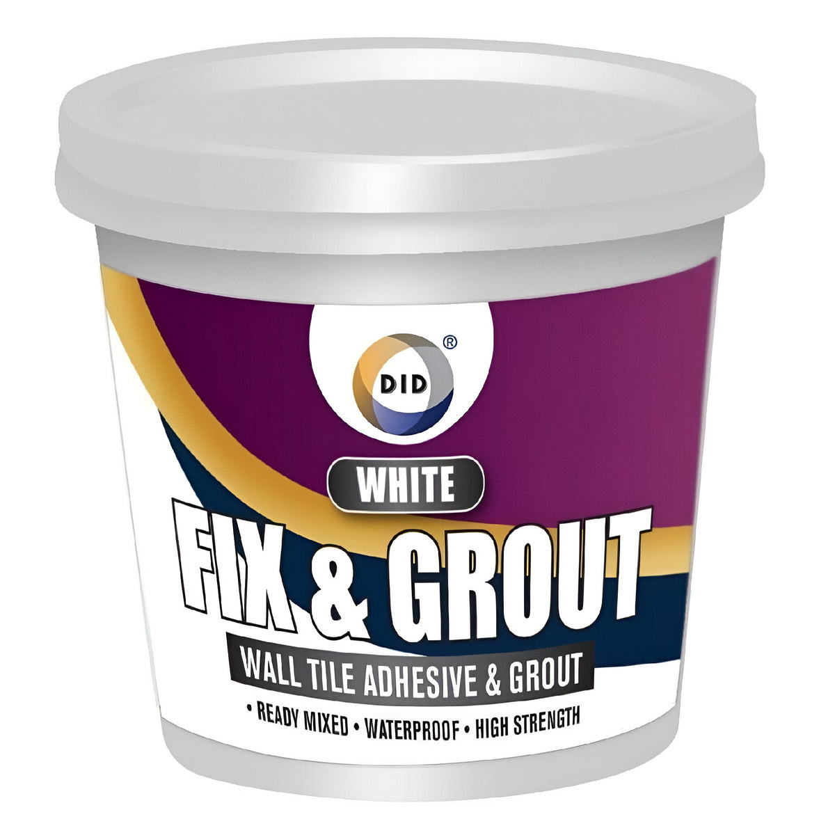 DID Fix and Grout Bucket White 500g HW5870 | Wall Tile Adhesive and Grout | Ready Mixed | Waterproof | High Strength