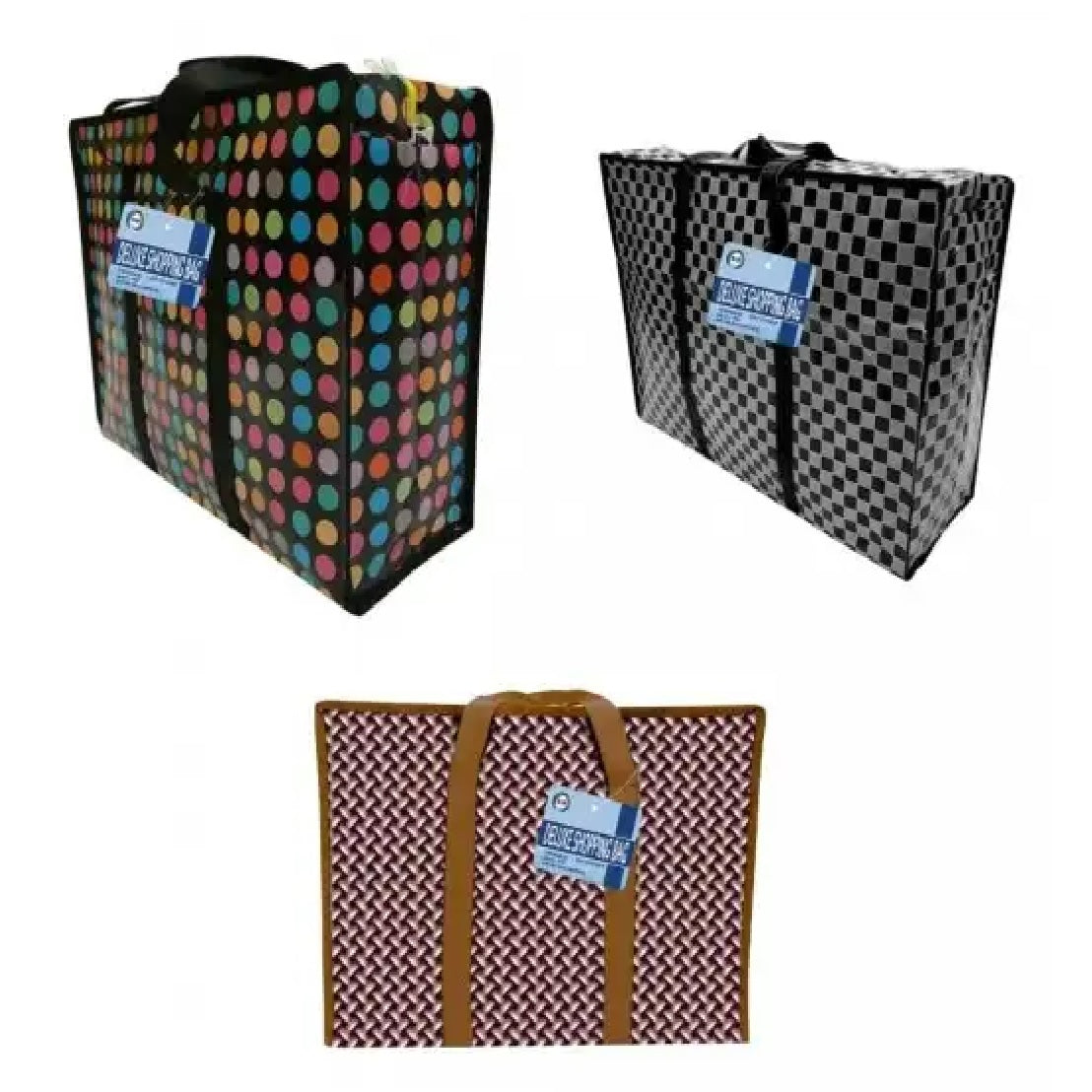 DID Deluxe Shopping Bag Assorted Designs 60cm x 45cm x 20cm Pack of 1 HH2602 | Convenient | Easy to Carry | Multi - Use