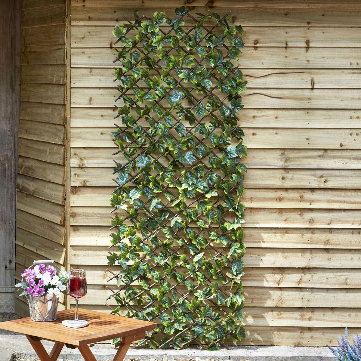 Smart Garden Faux Decor Lemon Leaf Trellis Green 180cm x 60cm 5045082 | UV Protected | Attached to an Expandable Willow Trellis| Maintenance-Free Home Decor | Use Vertically or Horizontally | A Stylish Alternative to Traditional Fencing