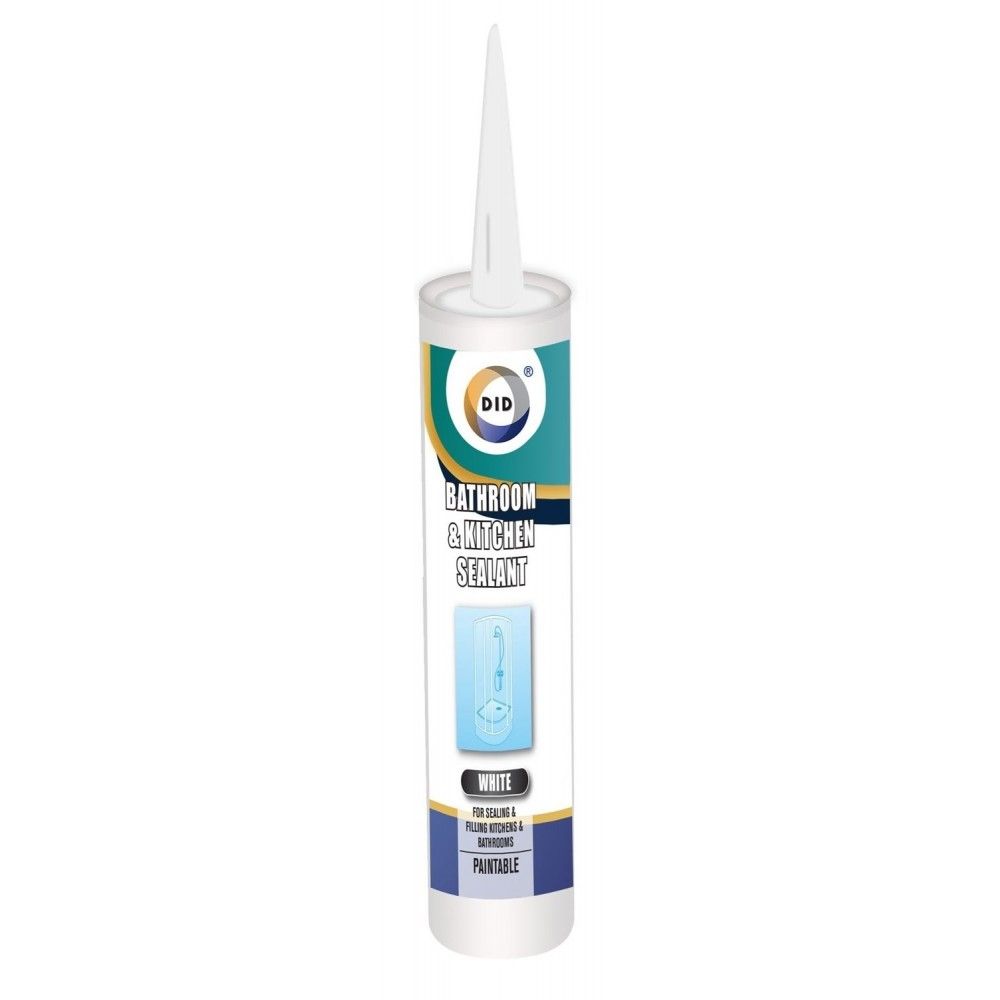 DID Bathroom and Kitchen Sealant White 260ml HW5862 | Paintable Sealant | Interior Use | For Sealing Joints and Filling Cracks | Around Shower-Basins and Kitchen Fittings