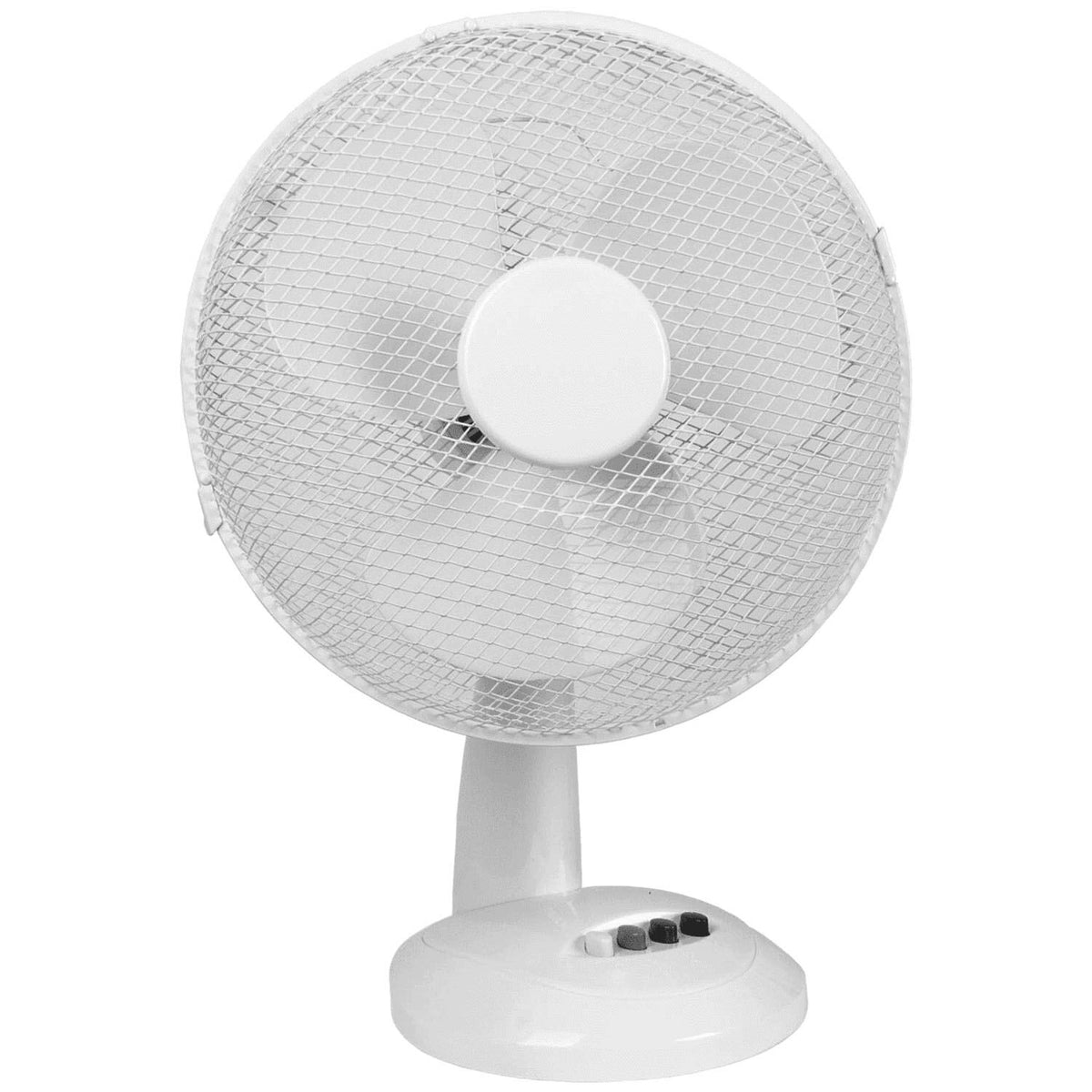 DID Oscillating Head 3 Speed Desk Fan White 12-Inch EL7362 | Plastic Grip Base | Quiet Cooling Table Fan for Home or Office Use | 1.7Mtr Cable | 220V-240V 50HZ 30W