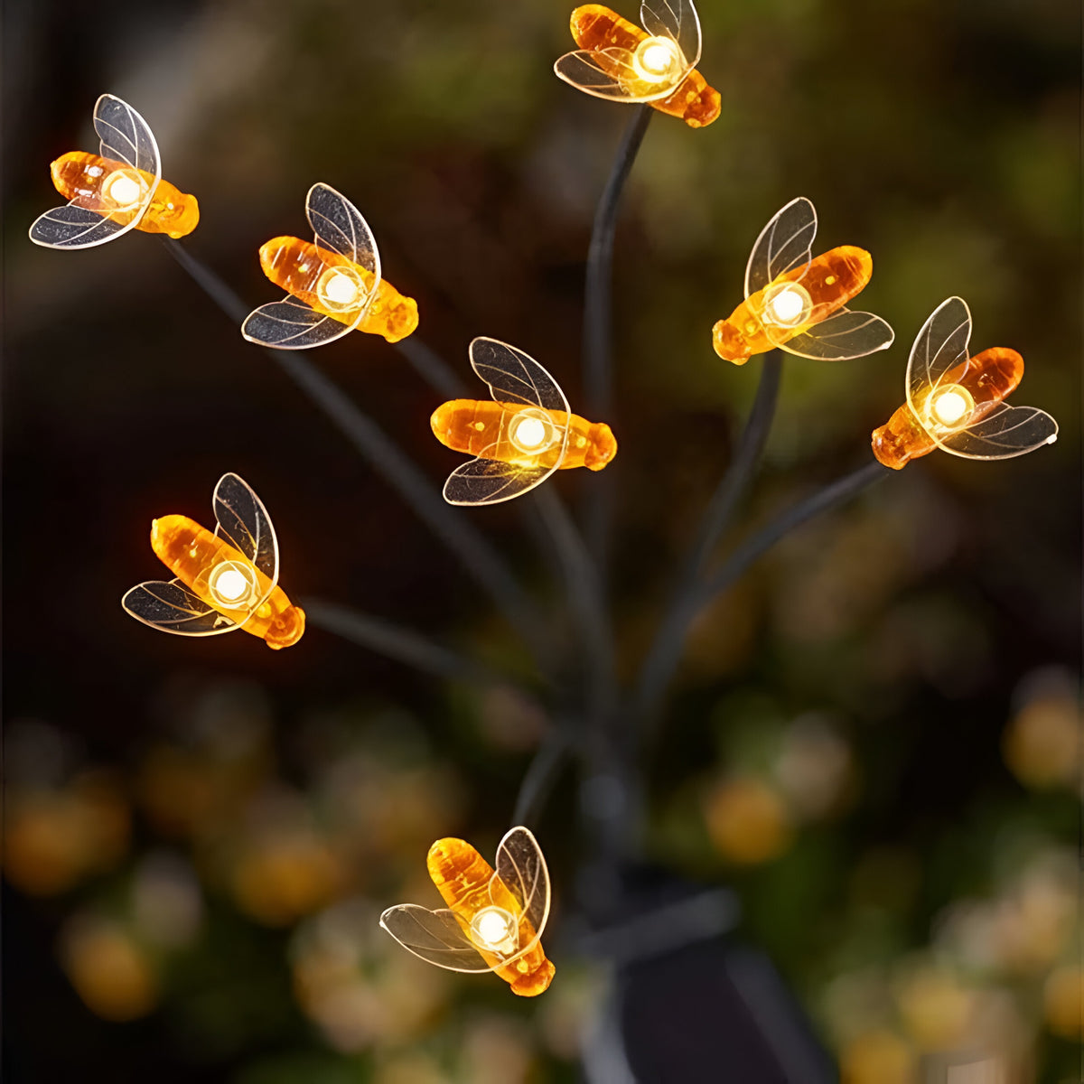 Smart Garden 8 - Stem Solar Powered Bee Lights Warm White H70cm 1012053 | Bees Sway Gently by Day and Glow at Night | Soft and Flexible Branches Sway and Dance in the Slightest of Breeze | Automatically Lights at Night | Charges in Direct Sunlight | 1 x