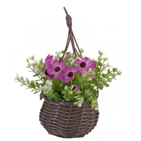 Smart Garden Meadow Faux Hanging Flower Basket Bouquet Assorted Colours 27cm 5610000 | Maintenance-Free | Home Decor | Available in 4 Designs | Weather and UV Resistant