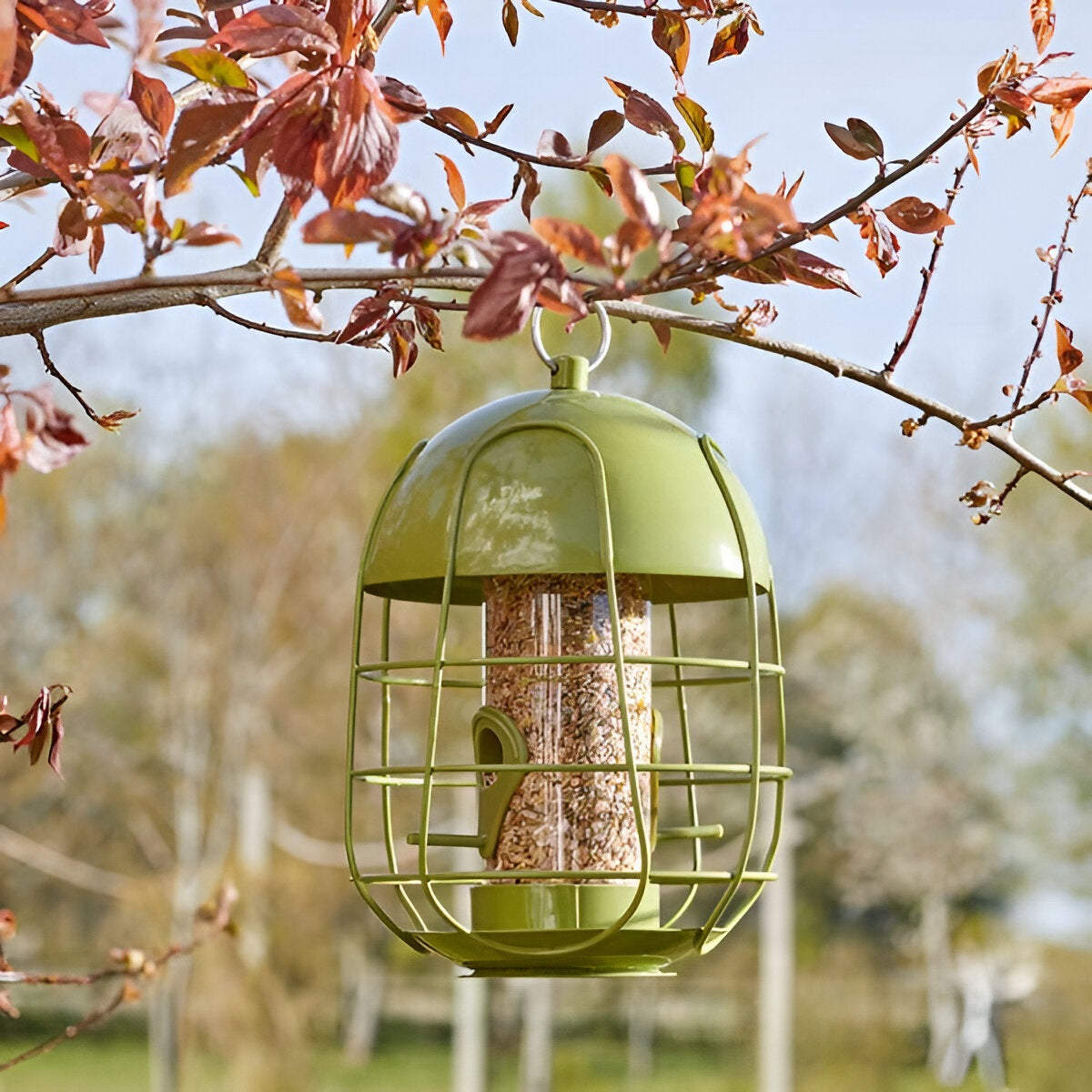 Smart Garden Chapel Wood Acorn Squirrel Proof Seed Feeder Green 20.7cm x 16.7cm 7512018 | Durable | Keeps Squirrels and Large Birds at Bay