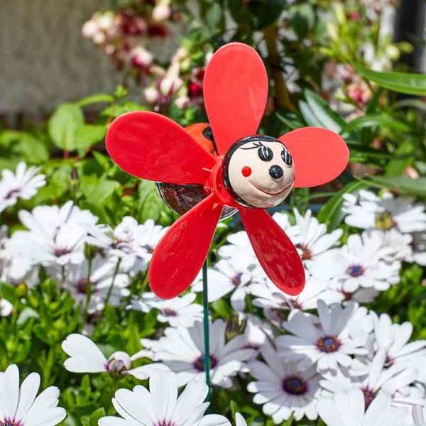 Flamboya Ladybug Loony Stakes Assorted 50cm 5031006 | Fun and Colourful Border Stake | Enhances Flowerbeds Borders and Pots