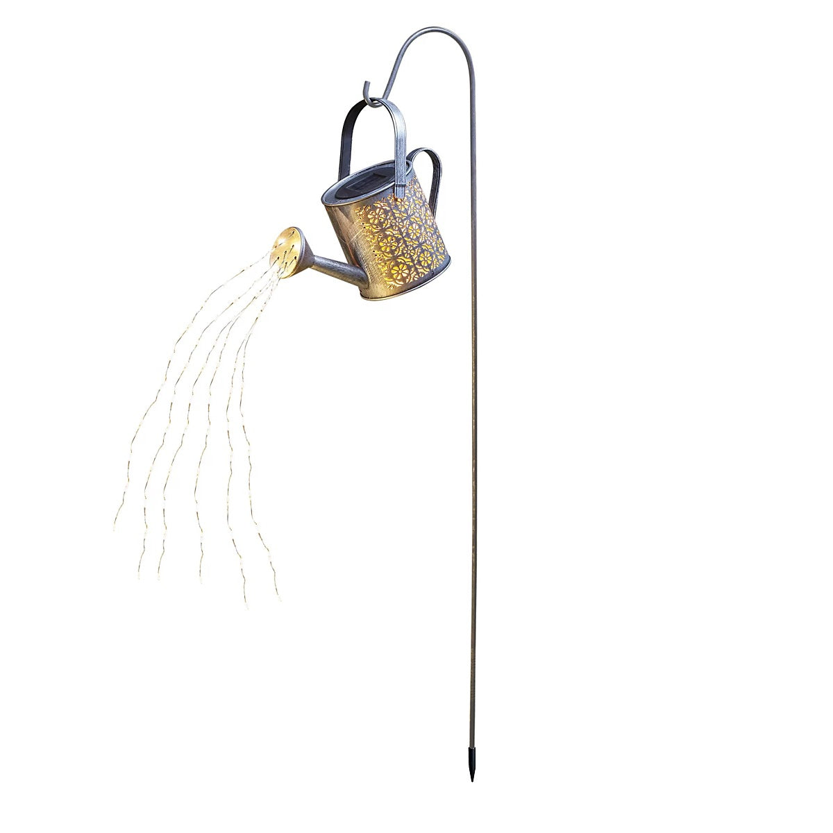 Smart Solar Hand Painted Solar Powered Firefly DecorCan Stake Light Silver 1012067 | Inlit Garden Ornament Perfect for Brightening Up any Outdoor Space