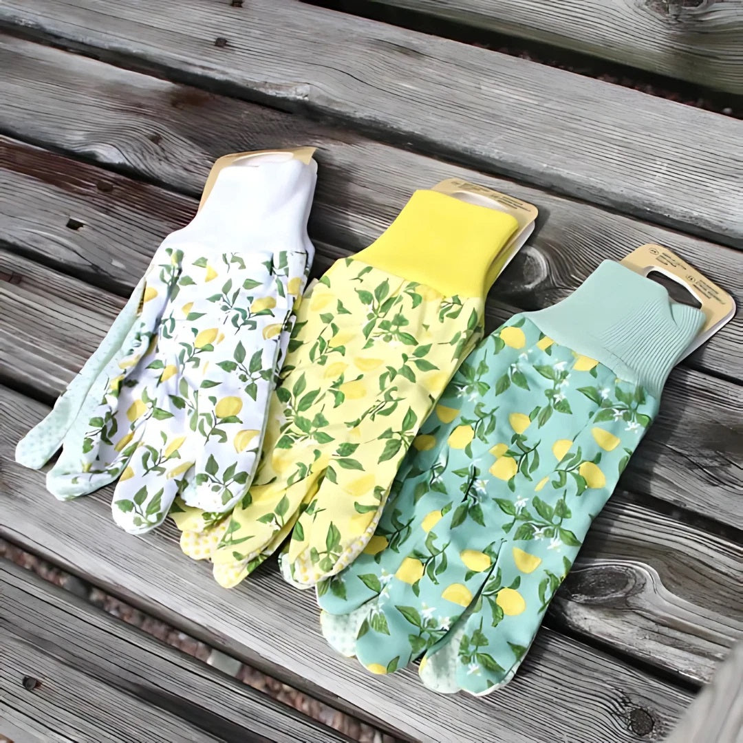 Briers Multi-Task Sicilian Lemon Cotton Grips Gloves Assorted Medium Pack of 3 4560008