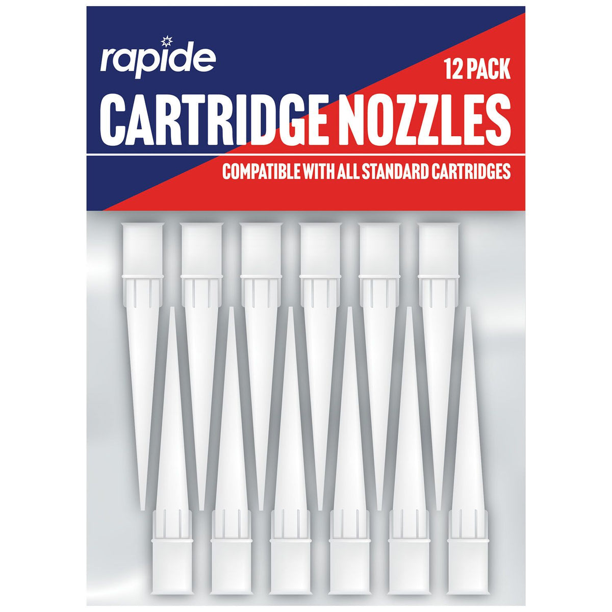 Rapide Sealant Cartridge Nozzles White Pack of 12 1197 | Compatible with all Standard Cartridges