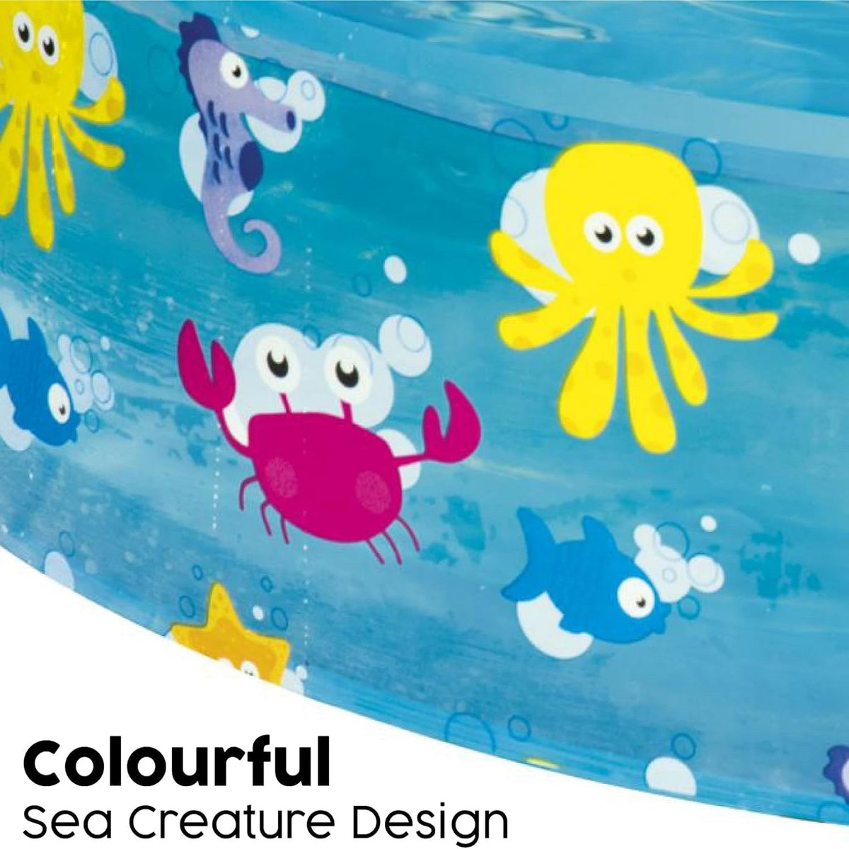 Bestway Fill-N-Fun Sea Creature Paddling Pool Blue 48-Inch x 10-Inch BW55028