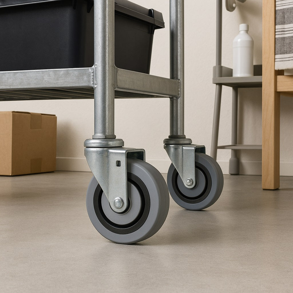 Select Hardware Ambassador Heavy Duty Swivel Plate Castor TPR Wheel Grey 100mm 611006 | Heavy Duty Caster Wheel | 100mm Swivel Caster | TPR Caster Wheel | Industrial Caster Wheel | Grey Caster Wheel | Swivel Plate Caster