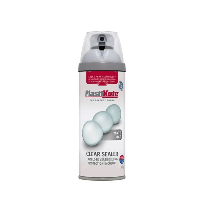 Plastikote Premium Clear Sealer Spray Paint Matt 400ml PKT24002 | Protective Top Coat for Crafts and DIY