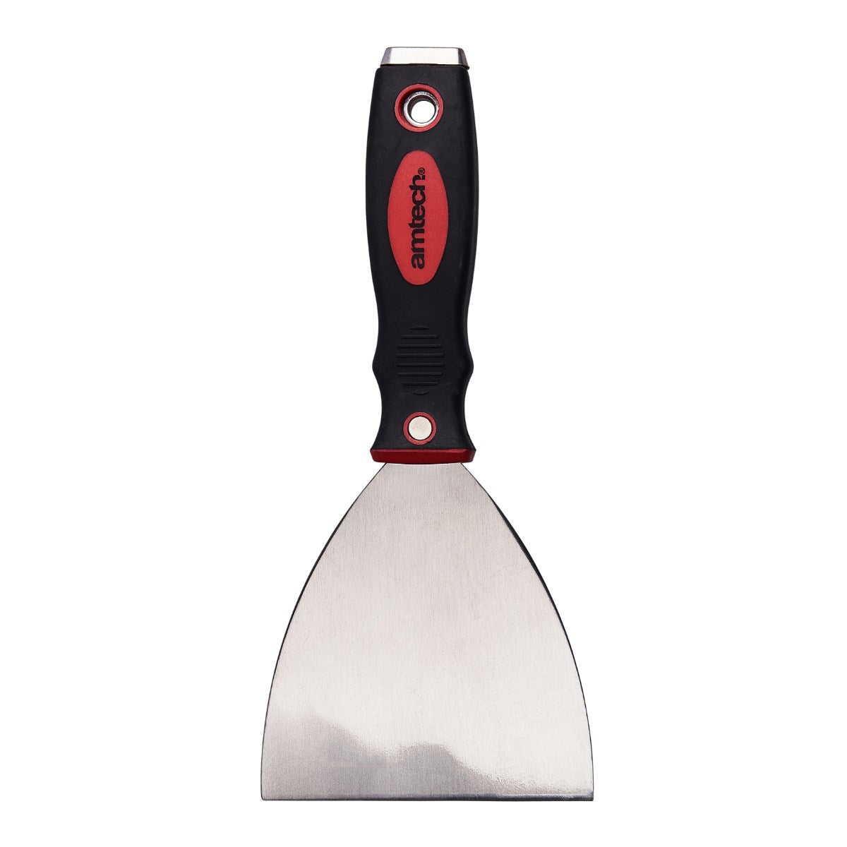 Amtech Stainless Steel Paint Scraper with Doft Grip Handle Black and Red 4-Inch G0675 | Anti-Rust Blade | Durable Striking Cap | Ideal for Paint and Wallpaper Removal