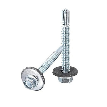 Best Bulk Packs Self Drill Screw Hex Head Bonded Washer Silver 5.5mm x 38mm Pack of 30 ST25
