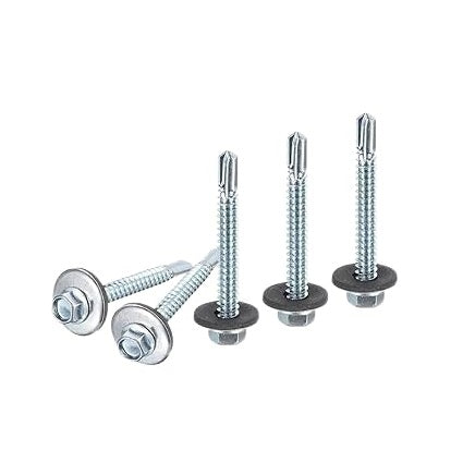 Best Bulk Packs Self Drill Screw Hex Head Bonded Washer Silver 5.5mm x 38mm Pack of 30 ST25